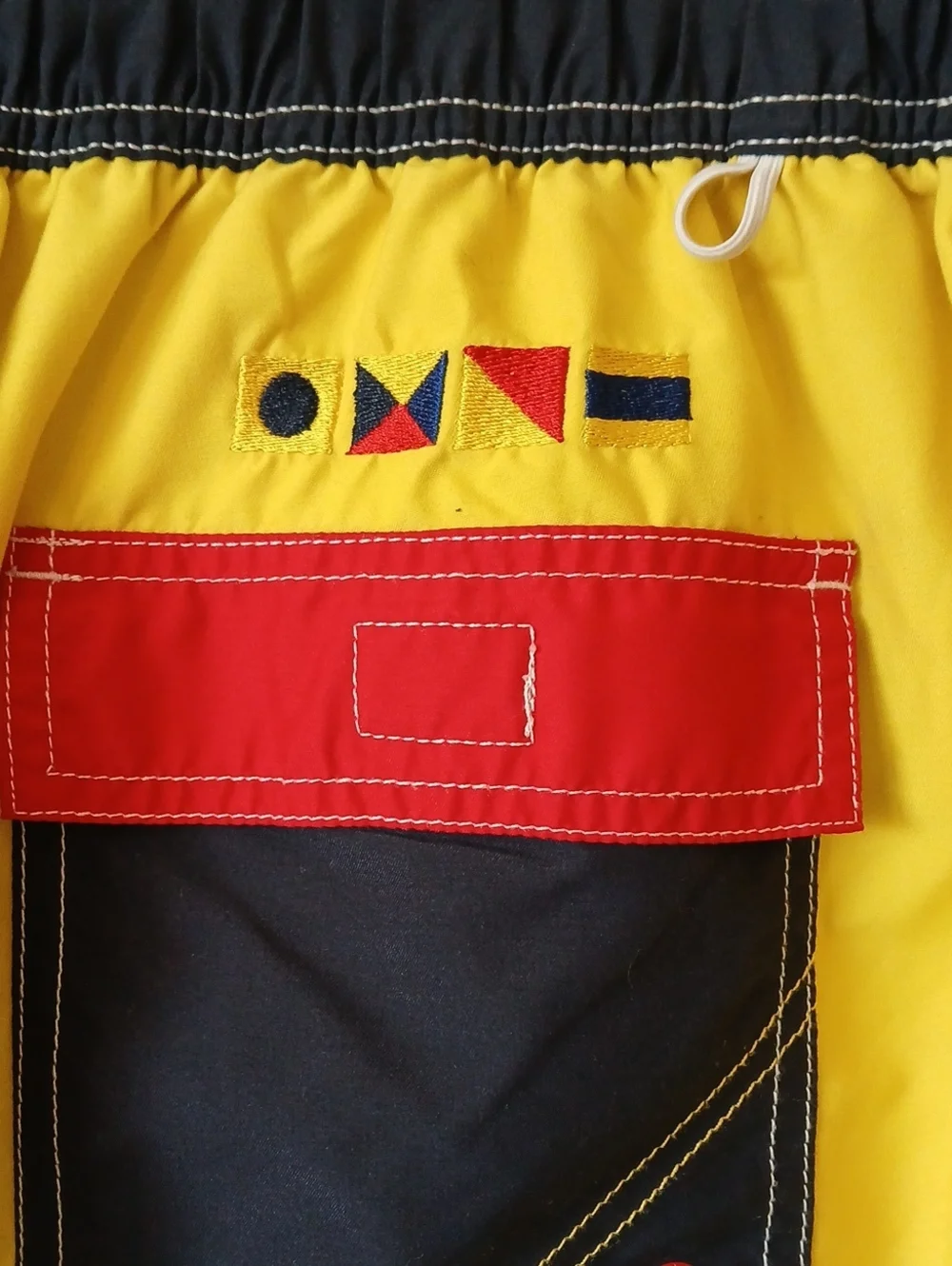 Izod Blue Red Yellow Color Block Boardshorts Swim Trunks For Men